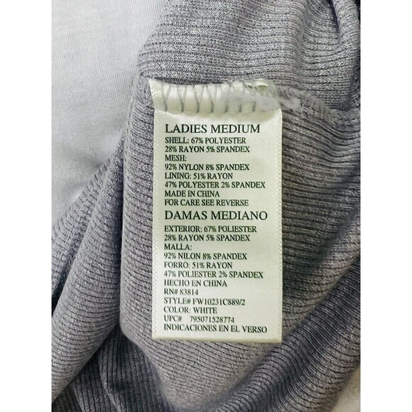 Womens Tangerine M White And Grey Layered Tank Activewear Athleisure Casual - Picture 4 of 5